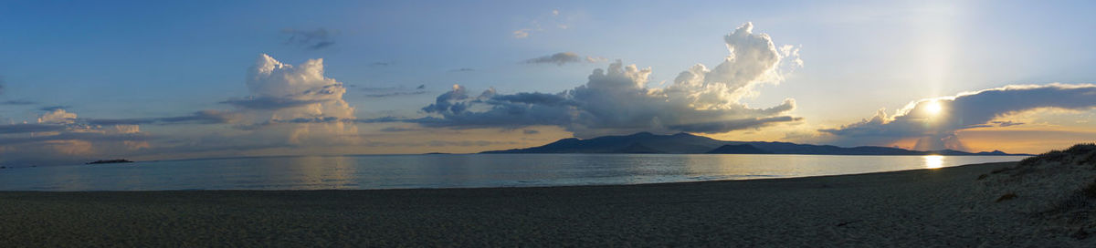 Panoramic view of sea against sky during sunset