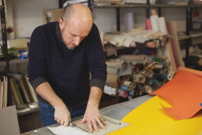 Man working on table