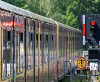 Train on railroad station