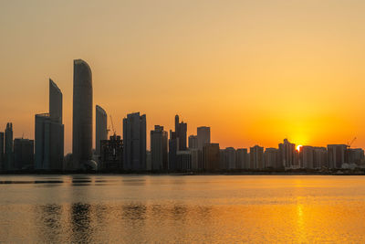 Sunrise in abu dhabi, united arab emirates