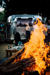 Close-up of burning fire