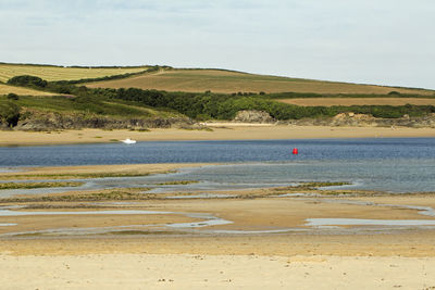 Scenic view of beach against sky