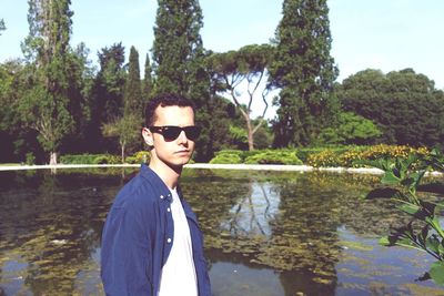 Reflection of trees in water