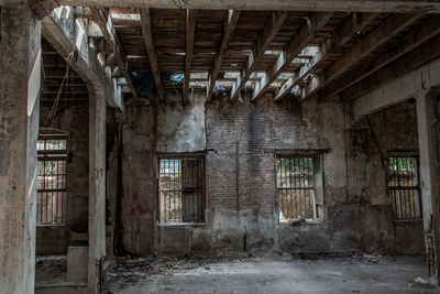 Interior of abandoned building