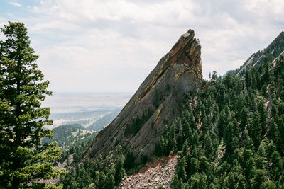 Panoramic view of landscape and mountains against sky