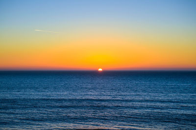 Scenic view of sea at sunset