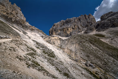 Passo principe in catinaccio dolomite panoramic view, trentino, italy