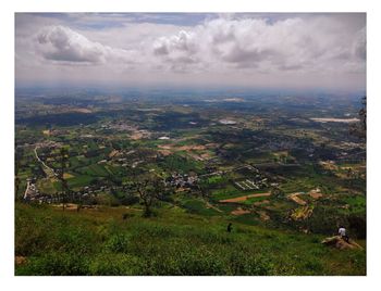 Aerial view of landscape against sky