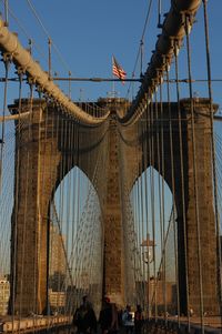 Low angle view of suspension bridge