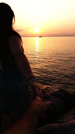 Scenic view of sea at sunset