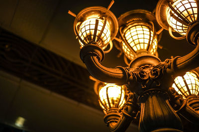 Low angle view of chandelier