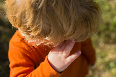 Close-up of woman hand