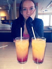 Close-up portrait of young woman