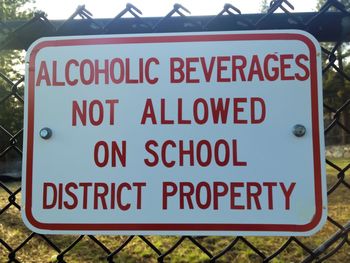 Close-up of signboard