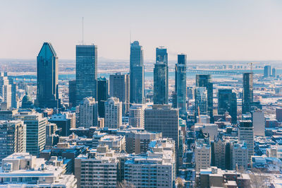 View of cityscape against sky during sunset