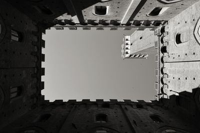 Low angle view of old building against clear sky