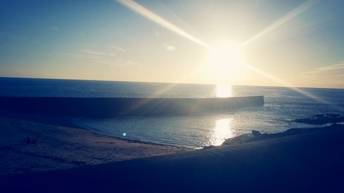 Scenic view of sea during sunset