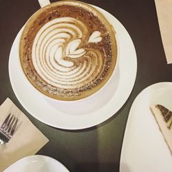 Close-up of coffee served in plate