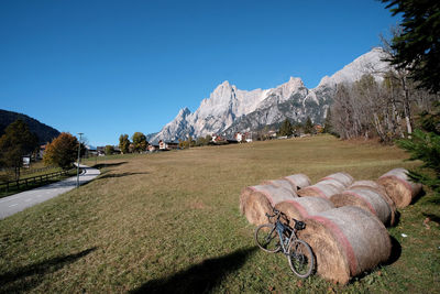 Scenic view of landscape against clear sky