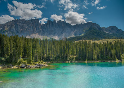 Nice blue lake lago di carezza