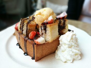 Close-up of dessert in plate