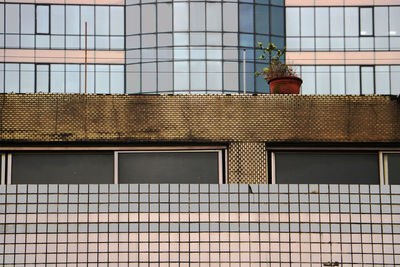 Low angle view of window on building