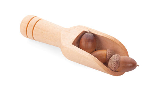 Close-up of bread against white background