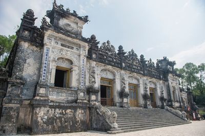 Low angle view of historical building against sky