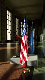 American flag in palace of nation