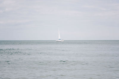 One sailing ship out at sea on a cloudy day in sweden