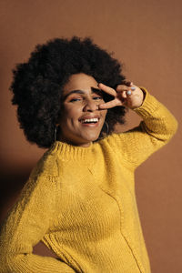 Portrait of smiling young woman