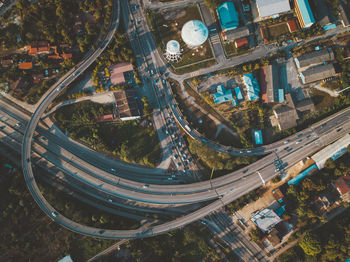 High angle view of city street