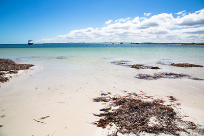 Scenic view of beach against sky