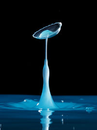 Close-up of water splashing on black background