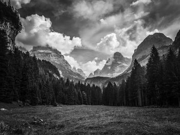 Scenic view of mountains against sky