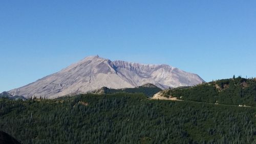 Scenic view of mountains against clear sky