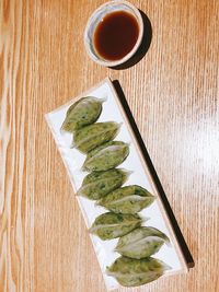 High angle view of food on table