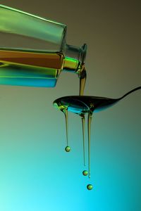 Close-up of water against blue background