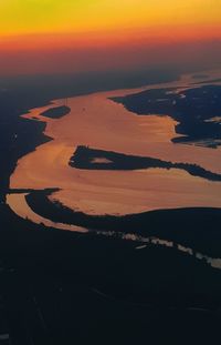 Scenic view of landscape at sunset