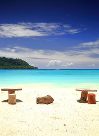 Scenic view of beach against sky