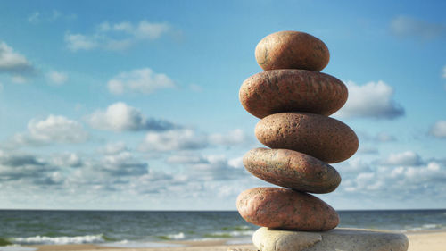 Stack of stones on beach