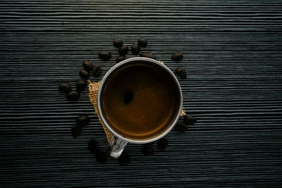 Directly above shot of coffee on table