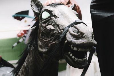 Close-up of horse statue