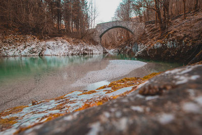 Surface level of rocks by river