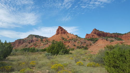 View of mountain against blue sky