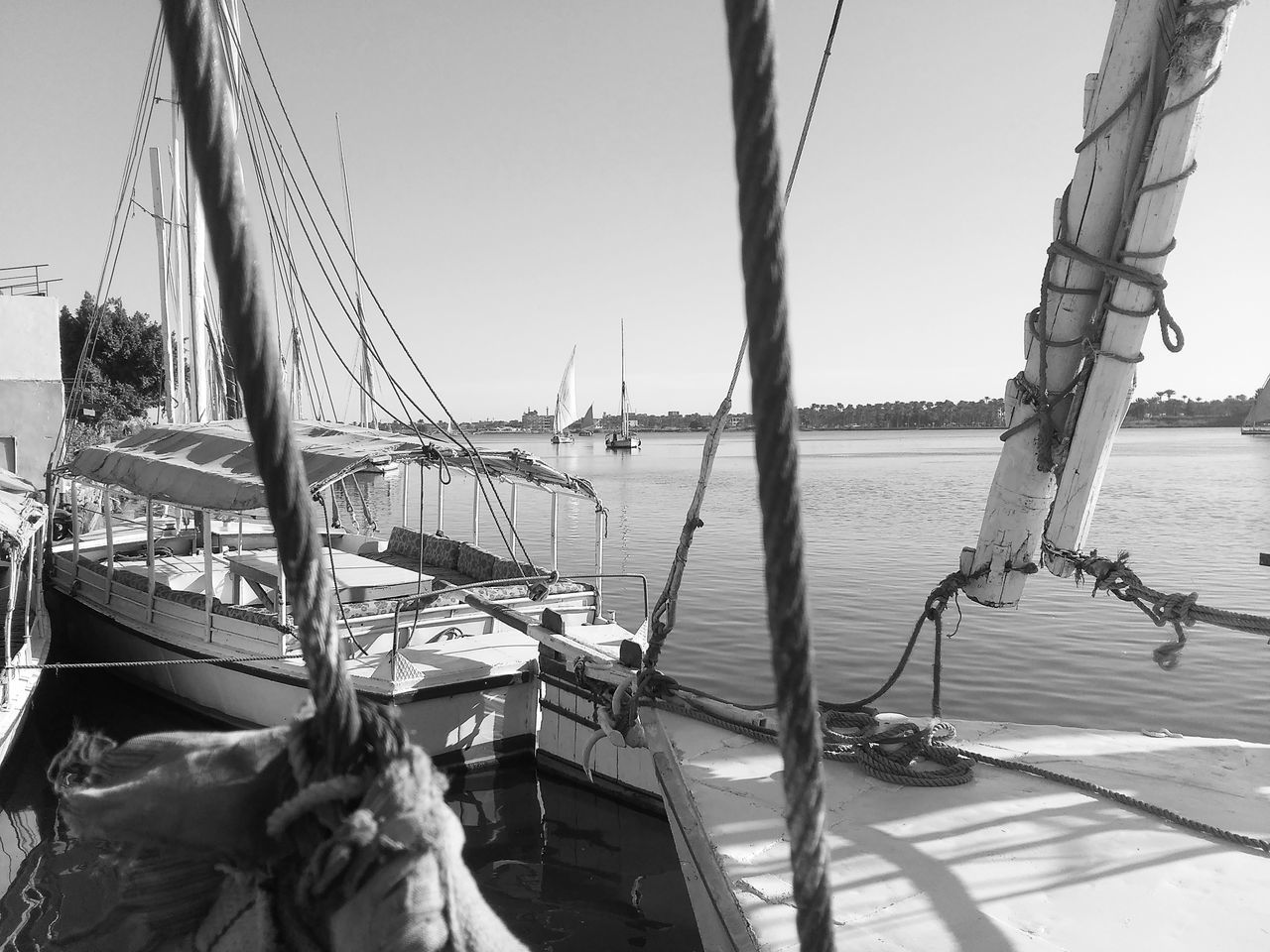 nautical vessel, water, transportation, no people, outdoors, day, sea, mode of transport, clear sky, mast, sailboat, nature, moored, sky