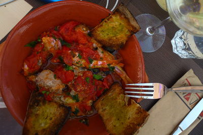 Close-up of served food