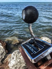 Close-up of smart phone in water