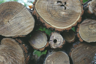 Full frame shot of firewood