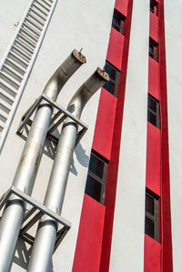 Low angle view of pipe on building